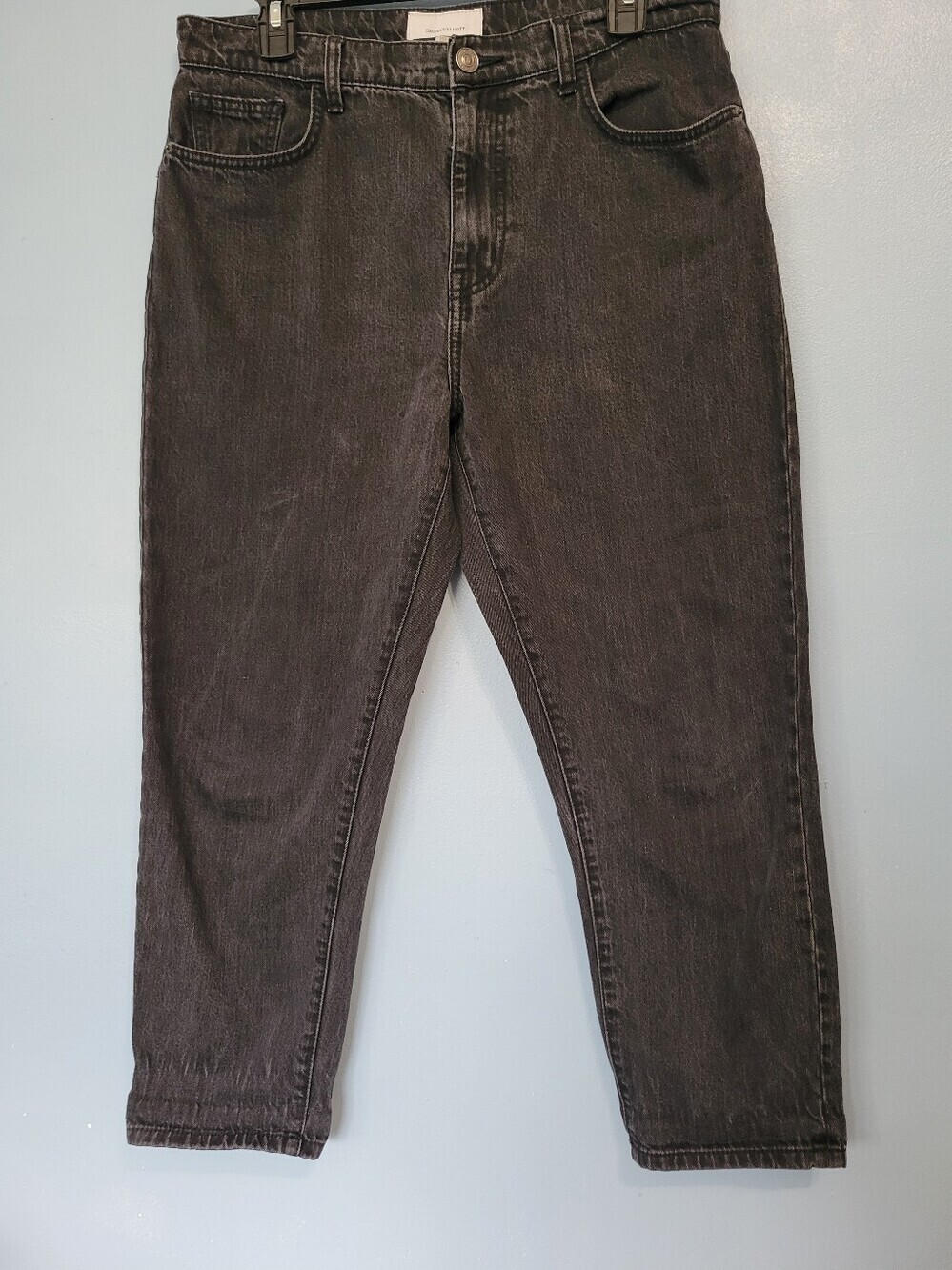 Current/Elliott Women's Tapered Ankle Black Relaxed Jeans 31